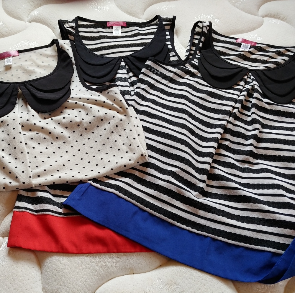 Three tank tunic tops bundled together